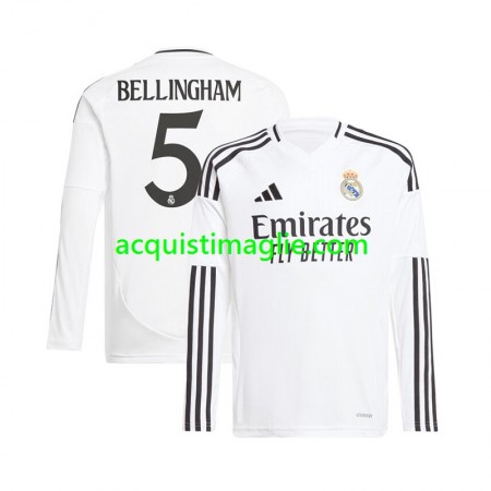 Divisa di Calcio Real Madrid Jude Bellingham 5 Prima 2024/2025 Manica Lunga